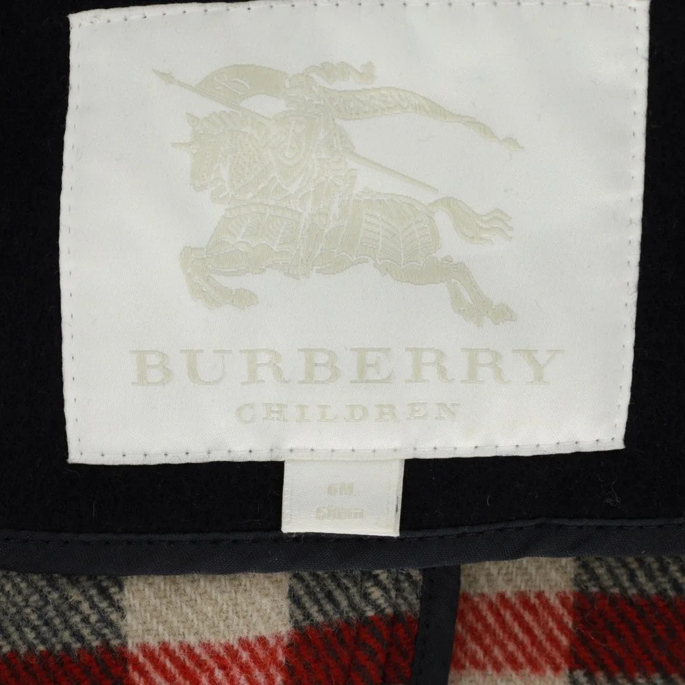 Burberry Children Wool Duffle Coat Hooded Nova Check Lining 6M Designer Luxury‎